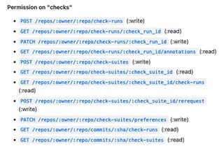 Available `check` permissions