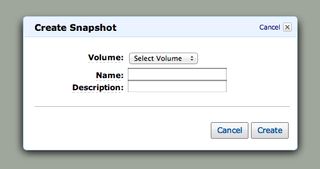 Create snapshot modal screenshot